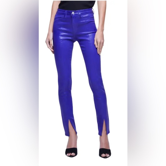 L'AGENCE Pants - L’agence high waist split ankle coated purple pant size 26 worn once